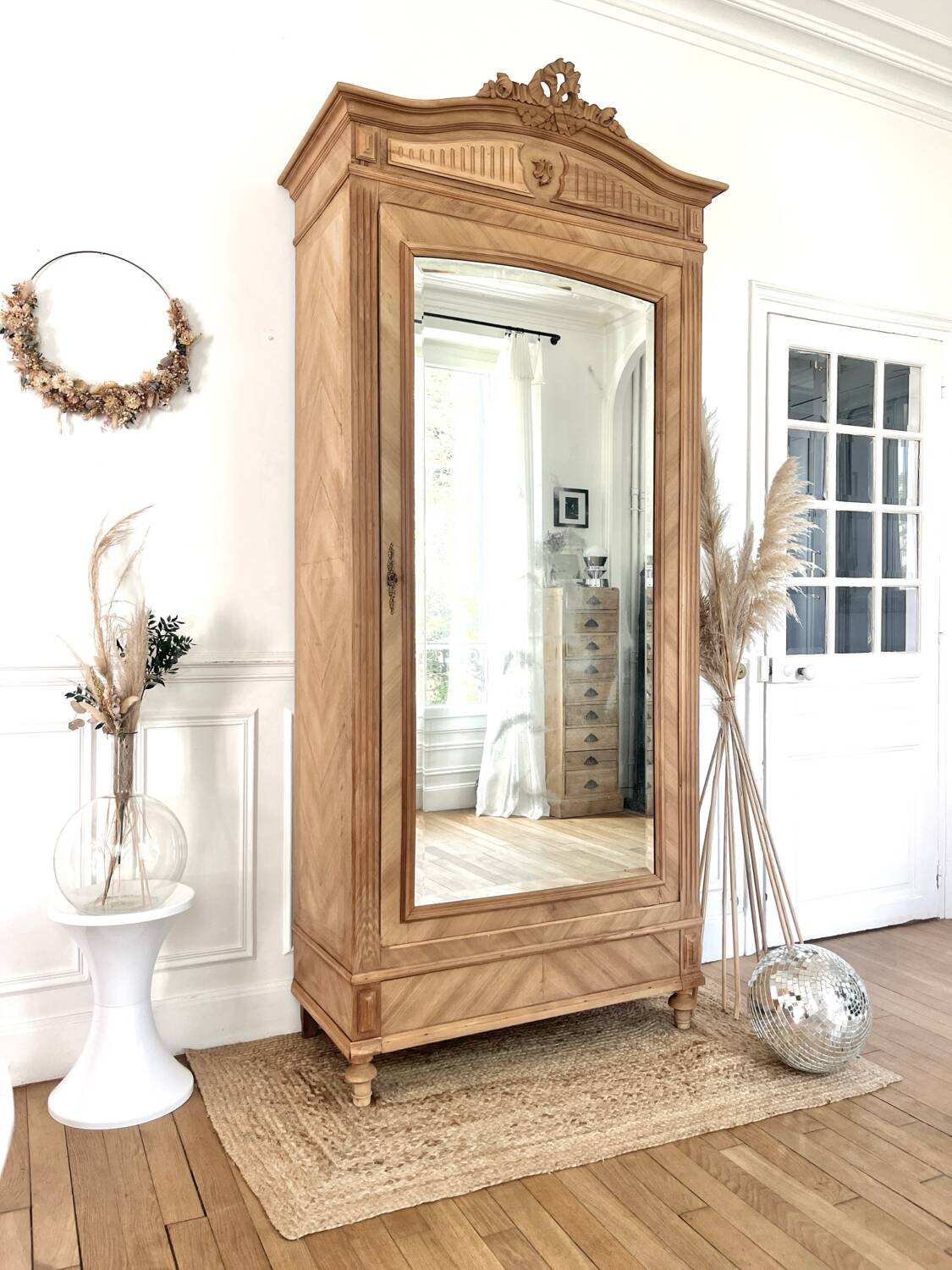 Restored Rococo Bonnetière Wardrobe