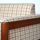 Vintage mid 20th century danish style day sofa, teak, wool upholstery, Scandinavian 1960s