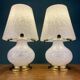 Mushroom table lamps in Murano glass, Italy, 1970s, set of 2