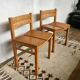 Pair of straw and elm chairs