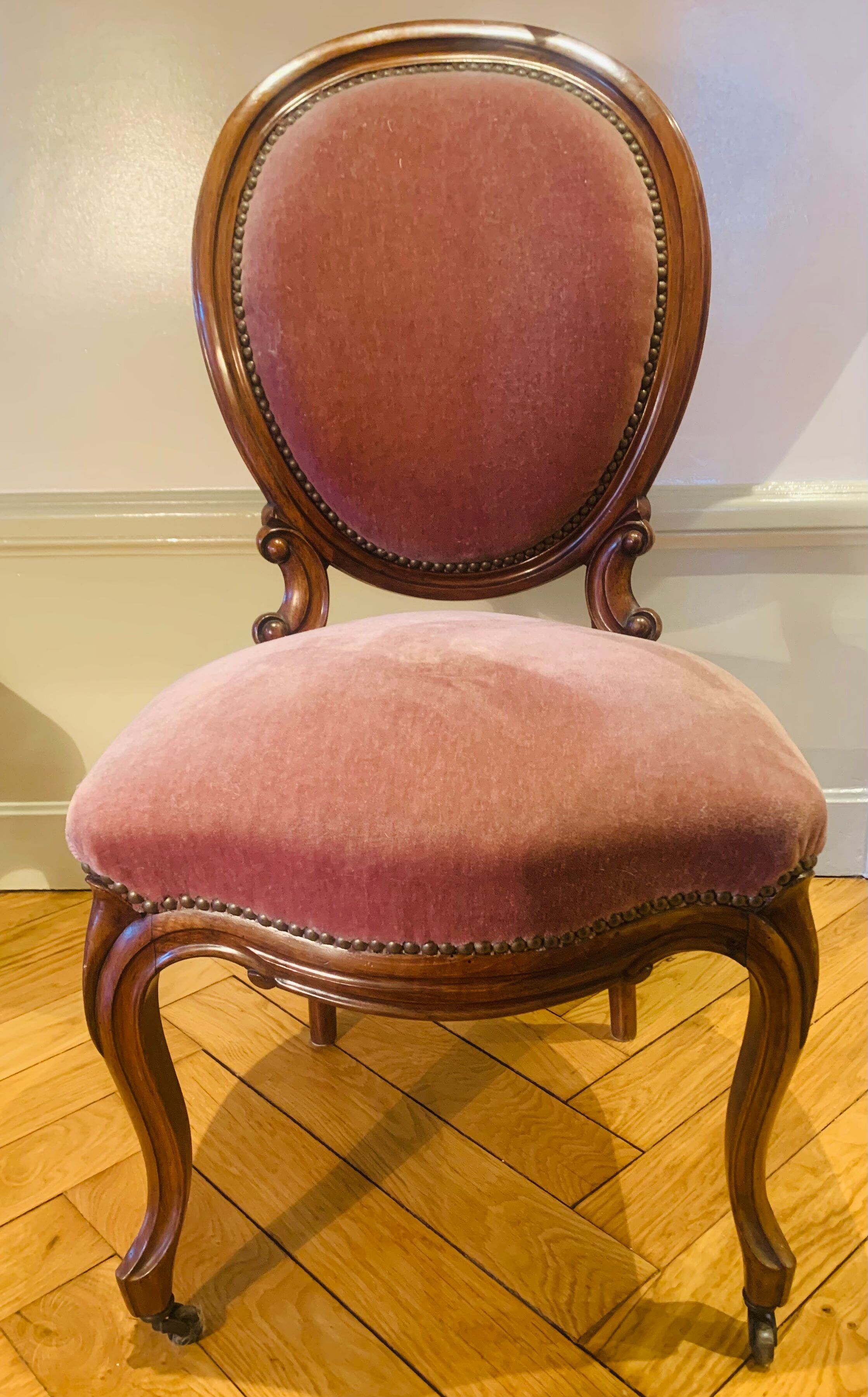 Pair of Napoleon III medallion chairs