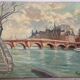 Pont Neuf à Paris, huile sur toile signé 1979