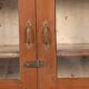 Old art deco showcase in Burmese teak patina original interior swine