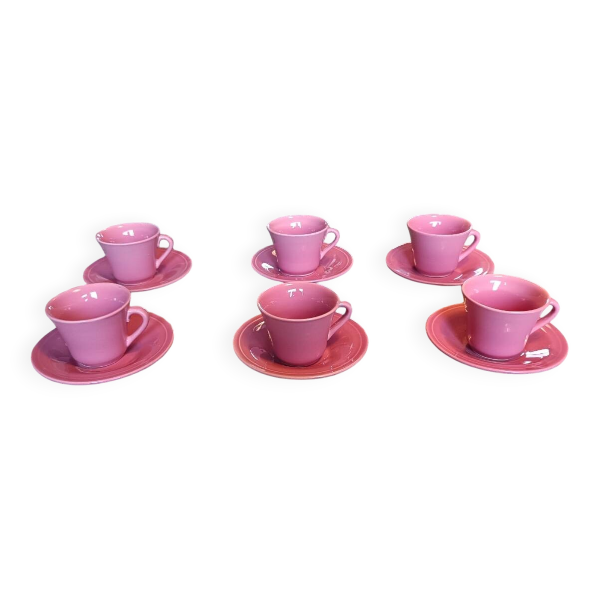 6 magnetic cup and saucer LBP dusty rose