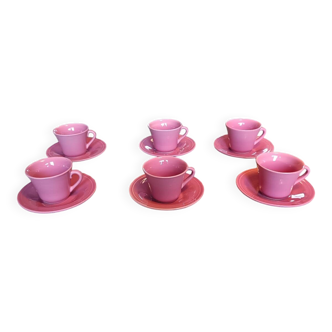 6 magnetic cup and saucer LBP dusty rose