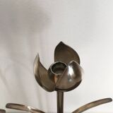 Italian Candleholders in Silver Metal from Mesa, 1970s, Set of 2