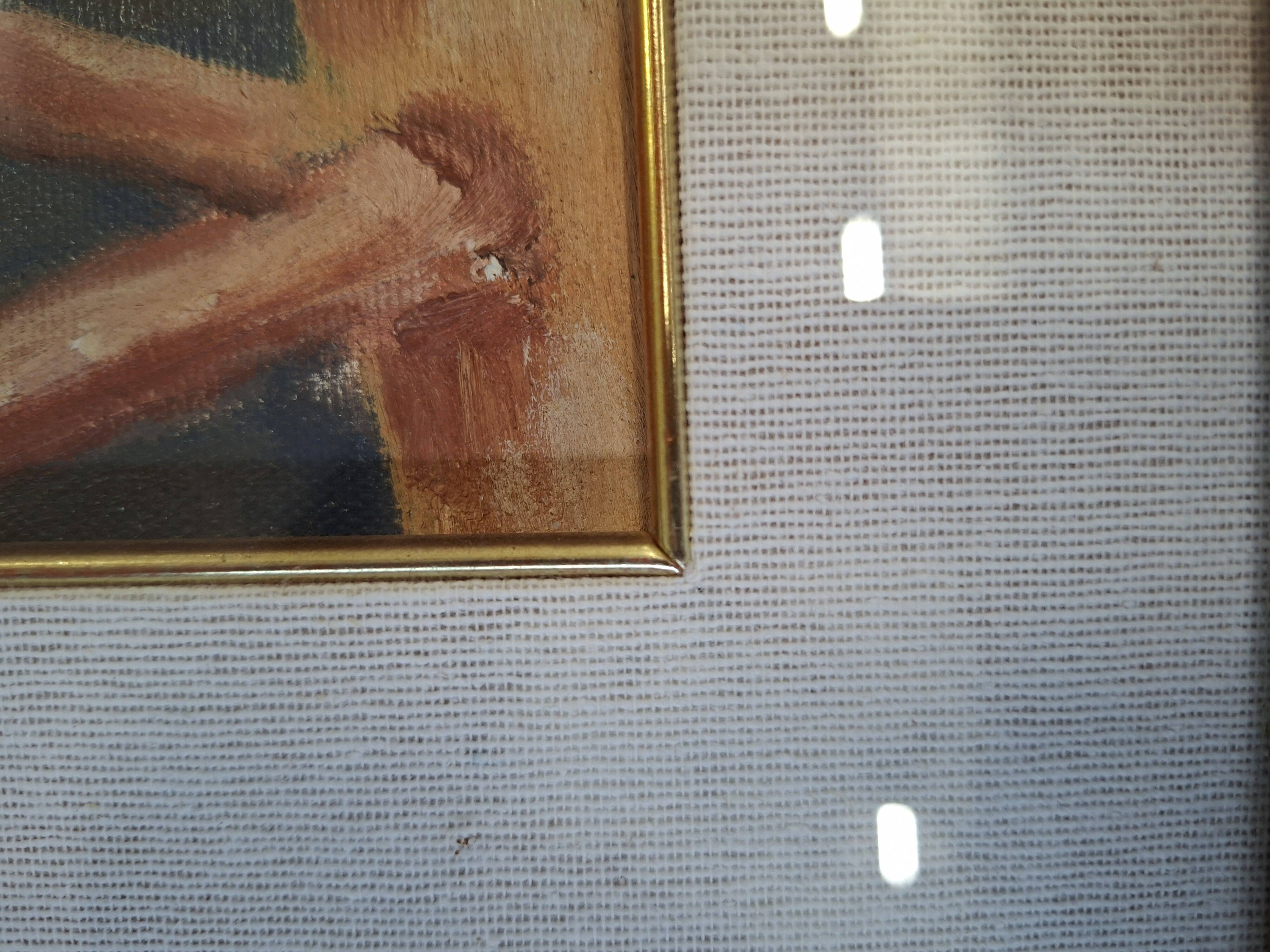 Nature Morte Élégante sur Chaise – Peinture à l'Huile avec Cadre Doré 59x69