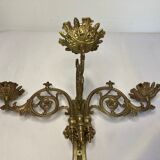 Empire three-branch bronze wall light, early 20th century