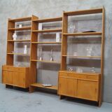 Scandinavian oak modular wall unit, 1960s