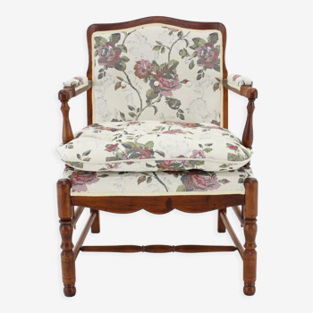 Fauteuil en hêtre antique des années 1940 en tissu Gobelin, Tchécoslovaquie