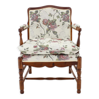 1940s Antique Beech Armchair in Gobelin Fabric,Czechoslovakia