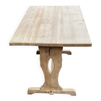 Small art deco monastery farm table in solid oak 120cm 19th century