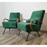 Pair of restored armchairs by Jindrich Halabala