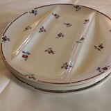 Set of 4 plates with asparagus Digoin Sarreguemines model amazone