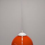 Suspension boule en opaline orange années 60/70