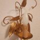 Shabby Wandlampe vergoldet Blattgold Kristallelemente Hollywood Regency 70s