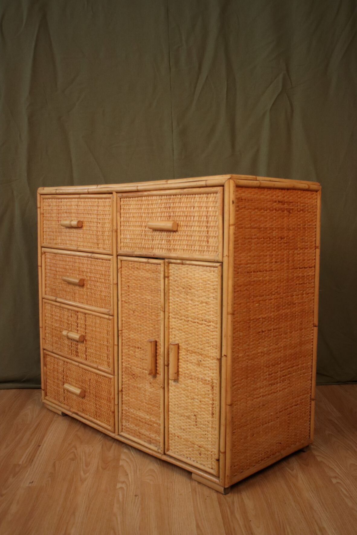 Rattan chest of drawers