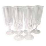 6 cut crystal flutes