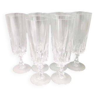 6 cut crystal flutes