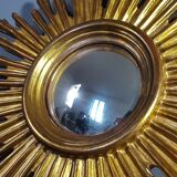 Witch-carved wood mirror - gilded