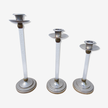 Suite of 3 plexiglas candle holders estrid ericson