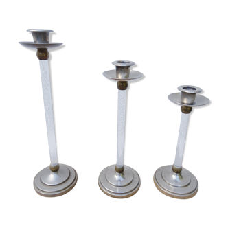 Suite of 3 plexiglas candle holders estrid ericson