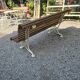 Garden bench with cast iron legs and oak slats