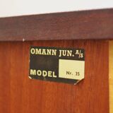 Mahogany bookcase, Danish design, 1970s, manufacturer: Omann Jun
