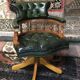 Chesterfield office chair swivelling leather - adjustable height