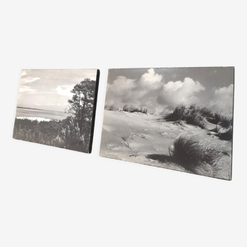 Photos plage la Tremblade noir et blanc 1968