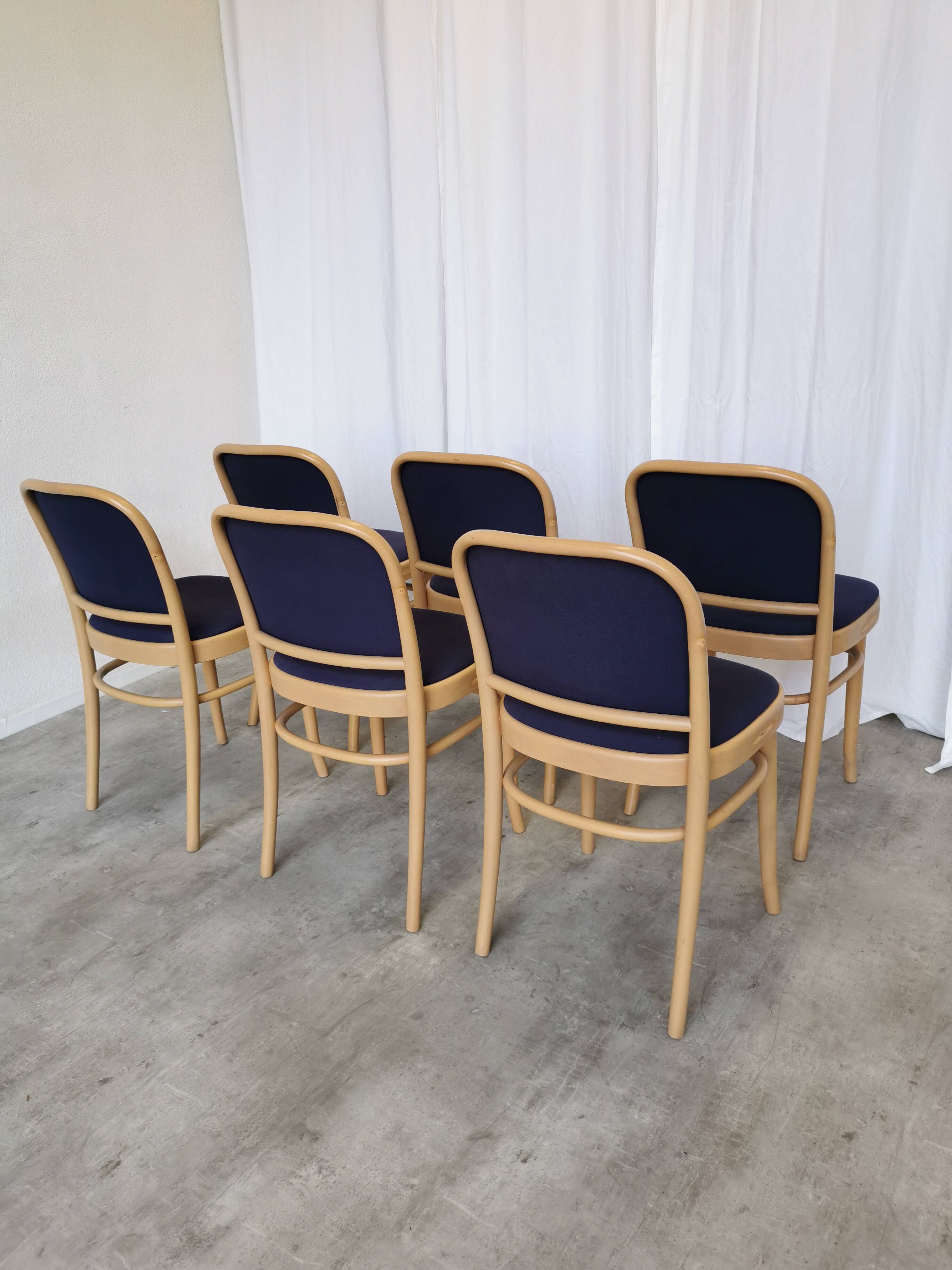 Vintage Bentwood Dining Chairs - Set of 6 - Joseph Hoffmann Thonet Design