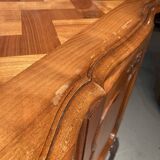 Louis XV style sideboard, 3 doors with lock, glass top.