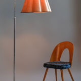 20th Century Czech Bauhaus Chrome Floor Lamp with Parchment Shade, 1920s