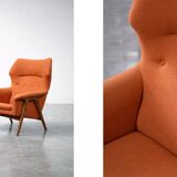 Vintage Mid-Century Elm Wing Master Chair by Thorbjörn Afdal for Bruksbo