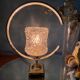 Table lamp glass globe brass and chrome