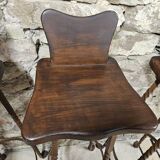 Set of 8 brutalist wrought iron bar stools 1970"