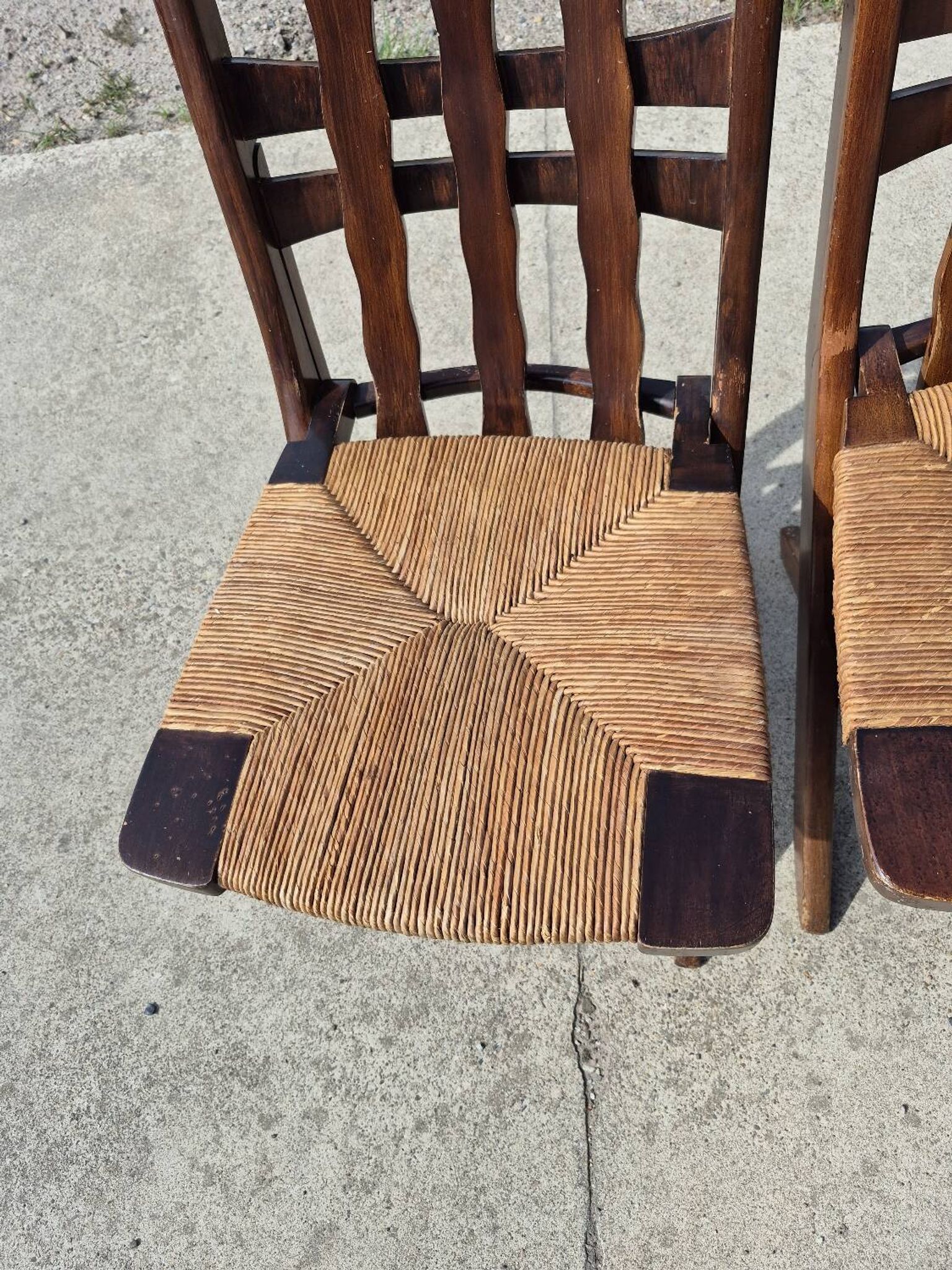 Set 4 vintage Triconfort France adjustible 1960s deckchair