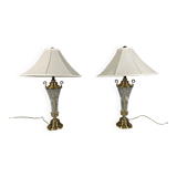 Lampes de table Hollywood Regency en cristal et laiton par Underwriters Laboratories Inc
