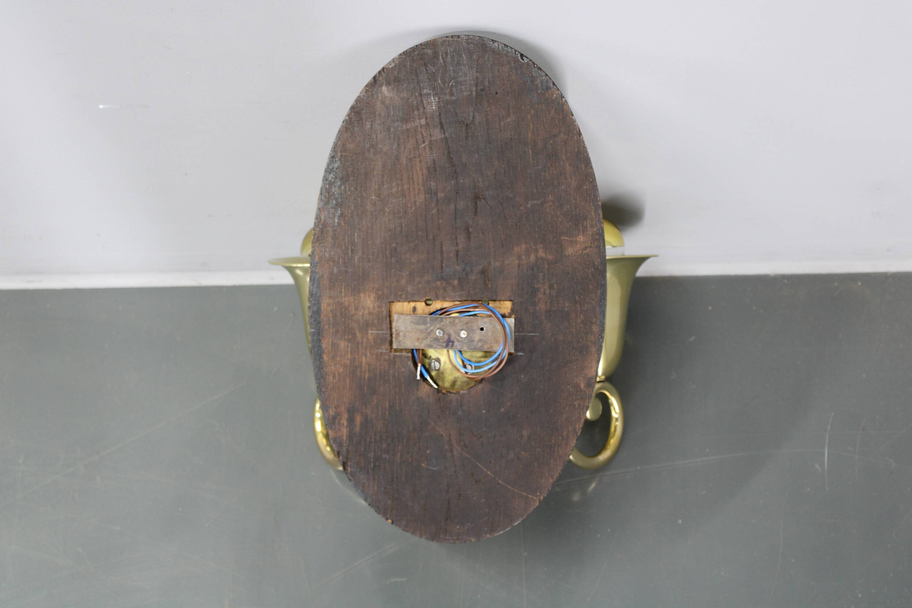 Art Nouveau brass wall sconces Hoffmann style, 1920s