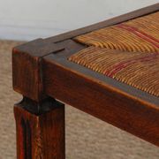 Set of 6 straw-seated solid wood chairs, French craftsmanship, 1940.