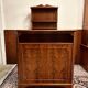 Antique English Chesterfield mahogany bar with bar stools