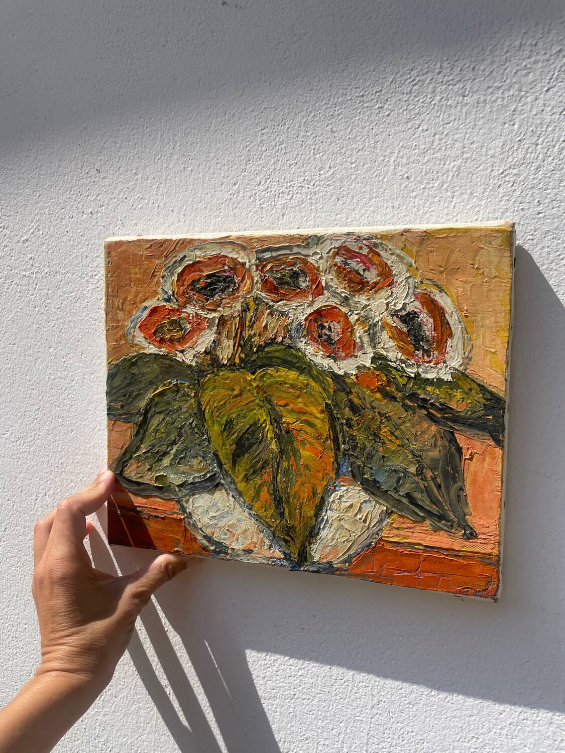 Bouquet of flowers oil on canvas painting