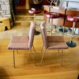 PAIR OF VINTAGE 4-SIDED CHAIRS BY PIERRE GUARICHE 1950