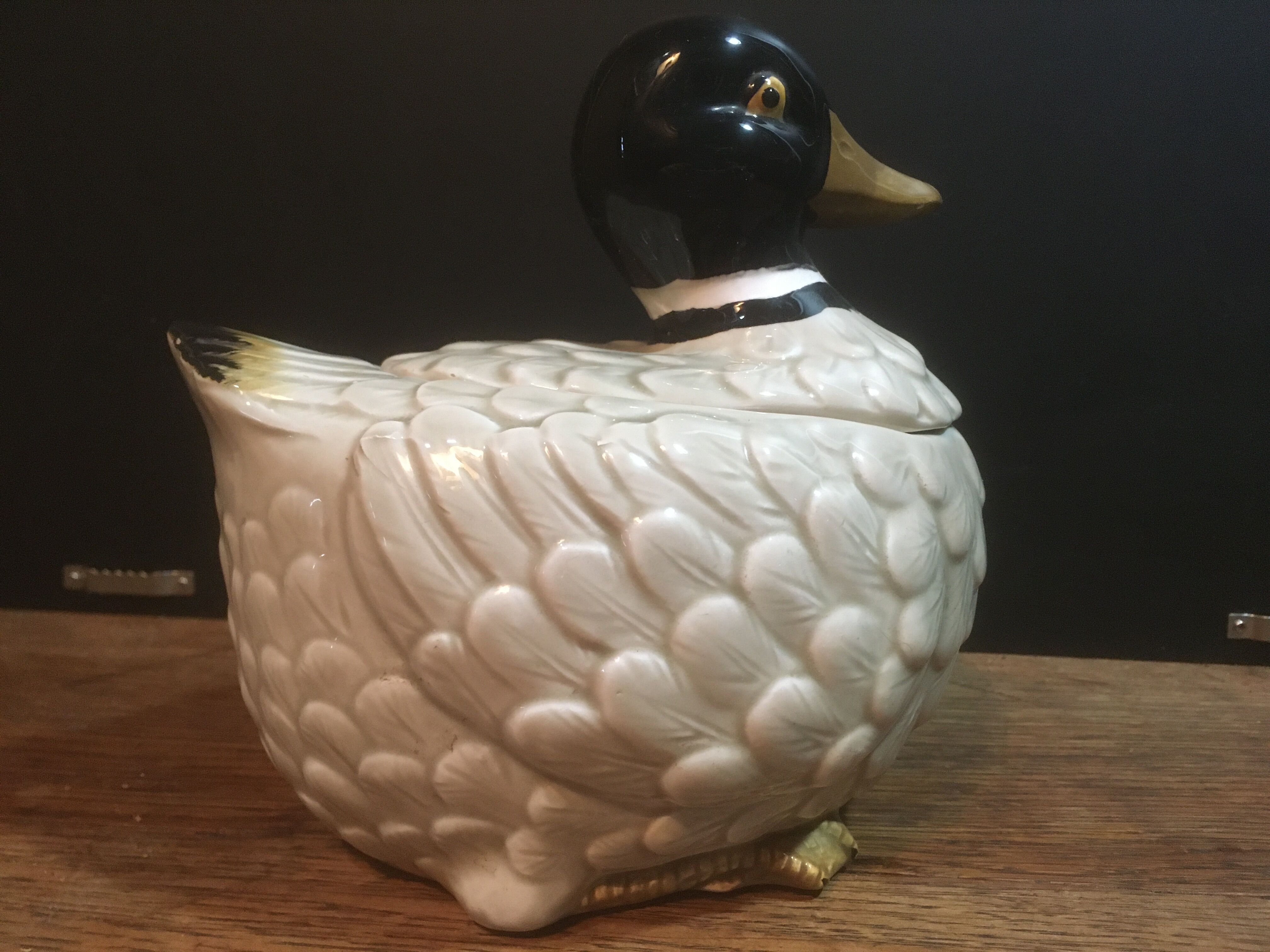 Tiled duck with lid (Japan)