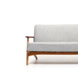 1950s danish 3-seater sofa in solid oak and teak