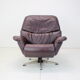 Large scandinavian adjustable leather armchair by peem, 1970s, finland