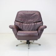 Fauteuil en cuir réglable scandinave par Peem, années 1970, finlande