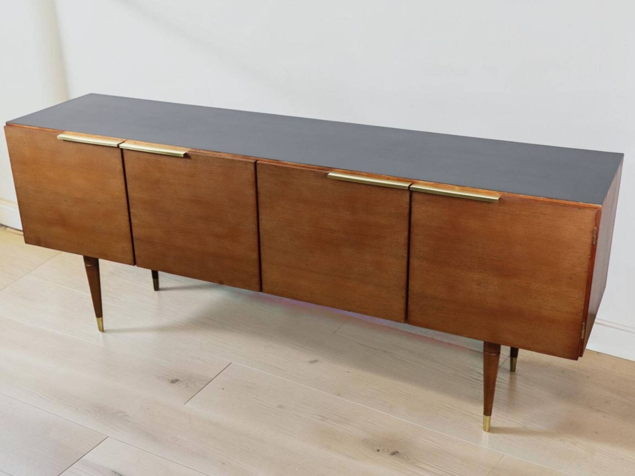 Vintage teak and brass enfilade - 1970s