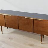 Enfilade vintage en teck et laiton - Années 70