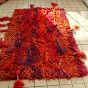Vintage Swedish Rya rug, abstract colour field “Sunset”, c. 1960s — 150 × 220 cm — 1C1282